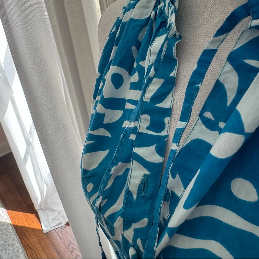 OLIVIA JAMES The Label Ro Sleeveless Maxi Dress Blue Seaweed Ocean Size M - Picture 3 of 7